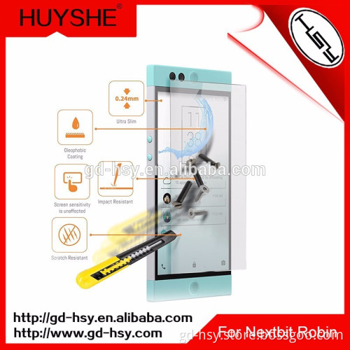 HUYSHE Screen Protector for Mobile Phone Nextbit Robin 2.5D Round Edge Perfect Fit Clear Tempered Glass